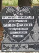 C F Albert FRITZ d: 18 May 1961, aged 79 Anna A FRITZ d: 30 Nov 1946, aged 64 Hoya Lutheran Cemetery, Boonah Shire  