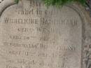 Wilhelmine HABERMANN (geb WENDT) geb 20 Sep 1820 in Gebswalde Deutchland gest 11 Sep 1897  Hoya Lutheran Cemetery, Boonah Shire  