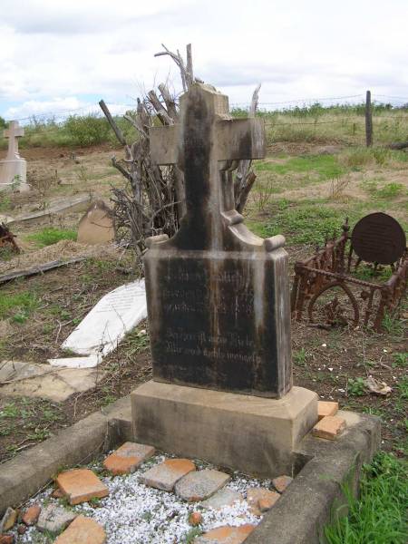 Johan Pudlich  | geb 6 Novbr 1849  | gest den 10 Octr 1898  | Hoya Lutheran Cemetery, Boonah Shire  |   | 