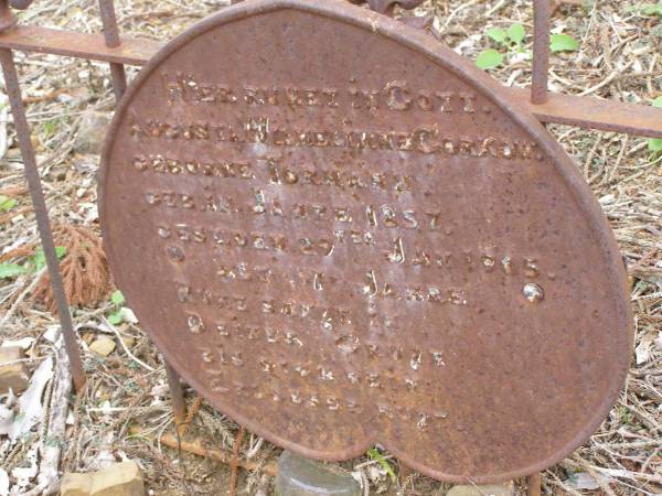 Augusta Wilhelmine GORKOW (geb TORMANN)  | geb im Jaure 1857  | gest den 29 Jan 1905  | alt 47 Jahre  | Hoya Lutheran Cemetery, Boonah Shire  |   | 