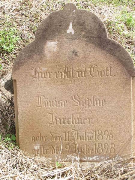 Louise Sophie KIRCHNER  | geb: 11 Jul 1896, gest 9 Jul 1898  | Hoya Lutheran Cemetery, Boonah Shire  |   | 