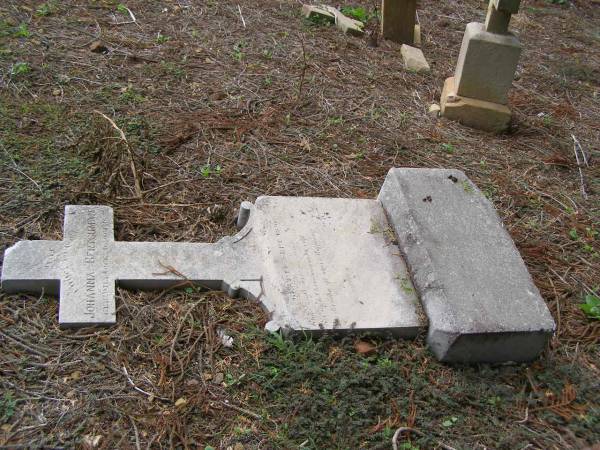 Johanna BERTCHMAN  | geb Win?ock 16 Oct 1829  | gest 11 Sept 1896  | Hoya Lutheran Cemetery, Boonah Shire  |   | 