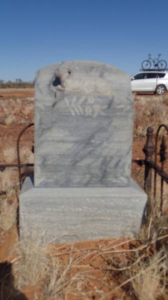 George Adam GEIGER  | who strayed away on July 1 1898 and died from exposure aged 2 years and 4 months  |   | JC pub ruins, Canterbury, Barcoo Shire, QLD  | Copyright: Nicholas Fletcher, 2017  |   | 