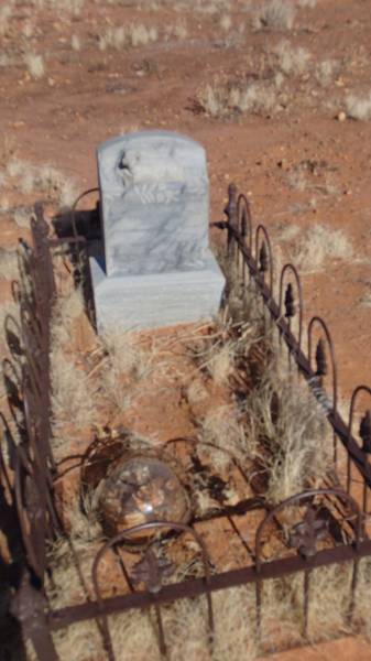 George Adam GEIGER  | who strayed away on July 1 1898 and died from exposure aged 2 years and 4 months  |   | JC pub ruins, Canterbury, Barcoo Shire, QLD  | Copyright: Nicholas Fletcher, 2017  |   | 