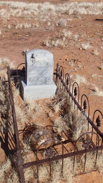 George Adam GEIGER  | who strayed away on July 1 1898 and died from exposure aged 2 years and 4 months  |   | JC pub ruins, Canterbury, Barcoo Shire, QLD  | Copyright: Nicholas Fletcher, 2017  |   | 