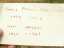 parents;
James Francis SARGENT,
1854 - 1938;
Susan SARGENT,
1860 - 1943;
Jandowae Cemetery, Wambo Shire