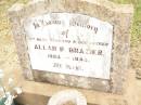 Allan R. BRAZIER,
husband father,
1903 - 1945;
Jandowae Cemetery, Wambo Shire