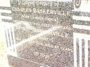 Charles BASKERVILLE,
born Camden Haven,
died 10 Oct 1933 aged 54 years;
Ethel BASKERVILLE,
born Sydney,
died 25 Dec 1976 aged 89 years;
Jandowae Cemetery, Wambo Shire