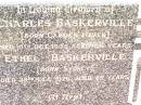 
Charles BASKERVILLE,
born Camden Haven,
died 10 Oct 1933 aged 54 years;
Ethel BASKERVILLE,
born Sydney,
died 25 Dec 1976 aged 89 years;
Jandowae Cemetery, Wambo Shire
