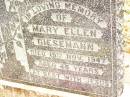 
Mary Ellen GIESEMANN,
died 15 Nov 1947 aged 45 years;
Jandowae Cemetery, Wambo Shire

