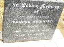 George Reginald RODD,
father,
died 12 June 1959 aged 84 years;
Jandowae Cemetery, Wambo Shire