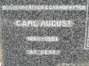 
Carl August NAUSCHUTZ,
father grandfather
1865 - 1951;
Maria NAUSCHUTZ,
wife mother,
1861 - 1943;
Jandowae Cemetery, Wambo Shire
