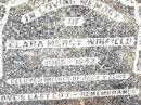 
Clara Mercy WINFIELD,
mater,
1865 - 1943,
mother of Jack & Alice;
Jandowae Cemetery, Wambo Shire
