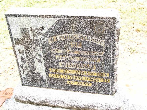 James Henry WHARRAM,  | died 21 Jan 1968 aged 79 years 11 months;  | Jandowae Cemetery, Wambo Shire  | 
