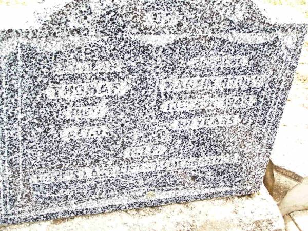 Thomas (Tom) Martin REDDY,  | died 13 Aug 1944 aged 68 years;  | Christina (Teen) Smith REDDY,  | died 3 Jan 1966 aged 86 years;  | Jandowae Cemetery, Wambo Shire  | 