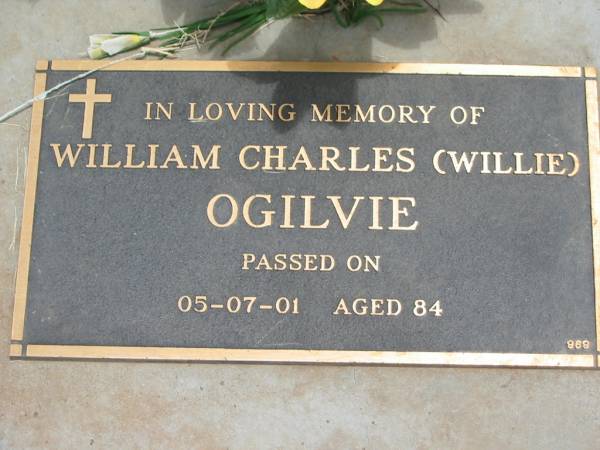 William Charles (Willie) OGILVIE,  | died 05-07-01 aged 84 years;  | Jandowae Cemetery, Wambo Shire  | 