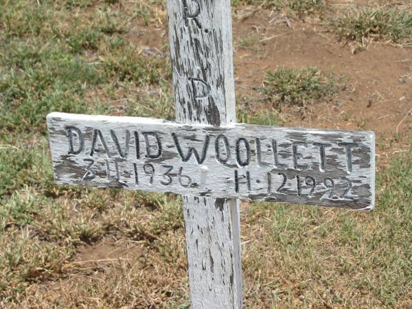 David WOOLLETT,  | 3-11-1936 - 11-12-1992;  | Jandowae Cemetery, Wambo Shire  | 