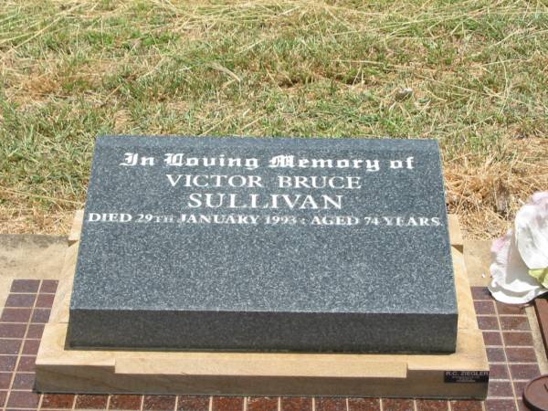 Victor (Vic) Bruce SULLIVAN,  | died 29 Jan 1993 aged 74 years;  | Jandowae Cemetery, Wambo Shire  | 