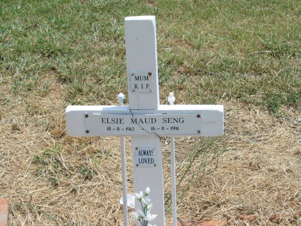 Elise Maud SENG,  | mum,  | 18-8-1912 - 16-8-1991;  | Jandowae Cemetery, Wambo Shire  | 