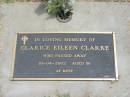 
Clarice Eileen CLARKE,
died 18-04-2002 aged 91 years;
Jandowae Cemetery, Wambo Shire
