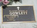 
Glyn Edward GOWLETT,
died 22-12-2004 aged 61 years;
Jandowae Cemetery, Wambo Shire
