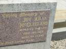 Joy Ailsa MCCLELLAND,
died 22 Jan 1982 aged 54 years;
Jandowae Cemetery, Wambo Shire