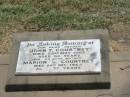 John T. COURTNEY,
father,
died 22 May 1967 aged 86 years;
Marion G. COURTNEY,
mother,
died 24 Dec 1968 aged 77 years;
Jandowae Cemetery, Wambo Shire