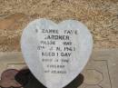 Suzanne Faye GARDNER,
died 8 Jan 1967 aged 1 day;
Jandowae Cemetery, Wambo Shire