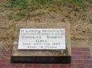 Douglas Ernest GALL,
husband father,
died 23 Feb 1967 aged 56 years;
Jandowae Cemetery, Wambo Shire