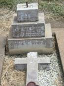 Clara Lillian WINFIELD,
died 4 Jan 1905? aged 1 year 11 months,
daughter of J.T. & Lily WINFIELD,
grandaughter of C.M. & T. WINFIELD;
Jandowae Cemetery, Wambo Shire
