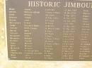 BROWN, James, unknown, 20 Mar 1857;
PERREM, William Alfred, 3 mths 3 days, 14 Dec 1858;
DUFFY, Michael, 38 years, 3 Mar 1859;
BRITTAIN, Joseph, 10 wks 1 day, 16 Dec 1859;
BYRNES, John, 60 years, 24 Apr 1860;
MCCUTCHEON, Robert, 17 years, 1 Nov 1861;
JUDGE, Elizabeth Mary, unknown, 16 Mar 1962;
GRIMLEY, Edith Emma, 16 mths 6 days, 16 May 1862;
BARRETT, Mary, 4 years, 15 Apr 1963;
GRIMLEY, Harriet, 28 years, 1 May 1863;
MONAGHAN, John, 3 years, 11 May 1864;
MONAGHAN, Michael, 5 years 3 mths, 2 June 1864;
KNOWLES, Charles, 46 years, 3 Mar 1866;
GAVIN, Michael, 11 years 11 mths, 29 Oct 1866;
GAVIN, Michael, 6 years, 29 Oct 1866;
MCDONALD, William, 38 years, 8 Feb 1867;
OWENS, unnamed male, 8 days, 20 May 1867;
CHALLACOMBE, Elizabeth Charlotte, 27 years, 5 Jun 1867;
RILEY, John, 8 mths, 31 Mar 1868;
OMAY, James, 30 years, 27 Jul 1868;
Jimbour Station Historic Cemetery, Wambo Shire