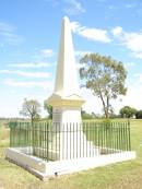 Joshua Peter BELL,
died Brisbane 20 Dec 1881,
erected widow & children;
Joshua Thomas BELL,
son,
died 10 March 1911 aged 48 years;
Margaret Miller BELL (nee DORSEY),
wife mother,
1849 - 1914;
Jimbour Station Historic Cemetery, Wambo Shire