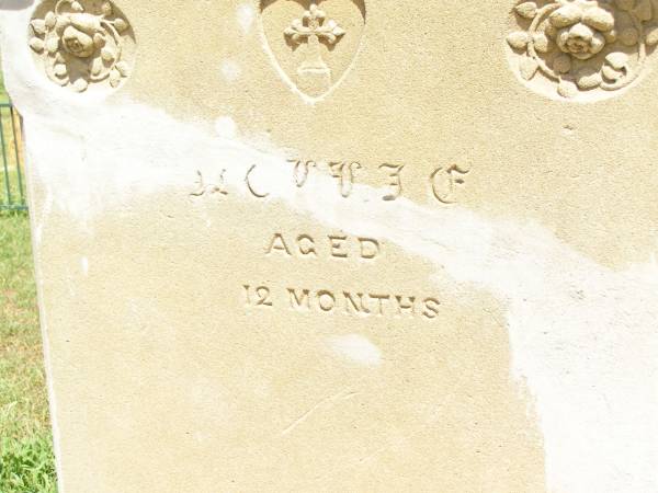 N.M,  | aged 12 months;  | Jimbour Station Historic Cemetery, Wambo Shire  | 