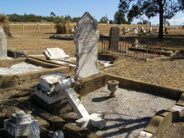 George William HODSON,  | father,  | husband of Esther Ann HODSON,  | died 5 March 1921 in 72nd year;  | Esther Ann HODSON,  | mother,  | died 4 Nov 1945 aged 88 years;  | Jondaryan cemetery, Jondaryan Shire  | 