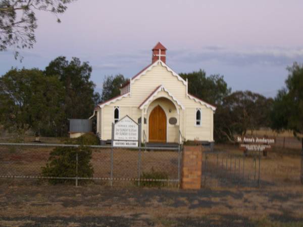 St Anne's Anglican church;  | Jondaryan, Jondaryan Shire  | 