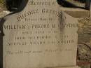Pheobe GATFIELD, daughter of William & Pheobe M. GATFIELD, born 2 July 1879, died 2 Dec 1905 aged 26 years 6 months; Jondaryan cemetery, Jondaryan Shire 