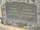 
Selina COCKBURN,
wife mother,
1854 - 1940;
George COCKBURN,
husband father,
1842 - 1929;
Jondaryan cemetery, Jondaryan Shire
