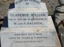 
Clarence William,
eldest son of W. & A. BALDOCK,
died 25 May 1899 aged 22 years 4 months;
Jondaryan cemetery, Jondaryan Shire
