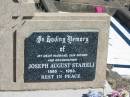 Joseph August STAHELI, husband father grandfather, 1895 - 1953; Jondaryan cemetery, Jondaryan Shire 