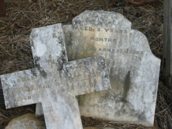 Benjamin SCHOSSOW  | 27 Mar 1900, aged 3 years 5 months  | Engelsburg Baptist Cemetery, Kalbar, Boonah Shire  | 