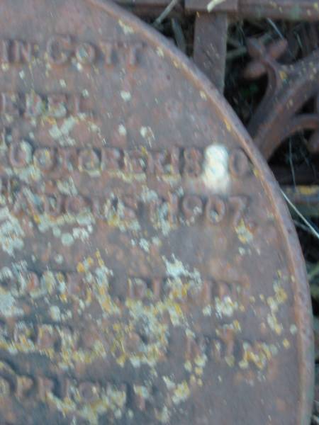 August GIEBEL  | b: 29 Oct 1830, d: 14 Aug 1907  | Engelsburg Baptist Cemetery, Kalbar, Boonah Shire  | 