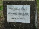 
Joanne MULLER
aged 2 days
Kalbar Catholic Cemetery, Boonah Shire 
