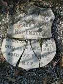 
Pauline HOHENSEE
b: 3 May 1832, d: 28 Oct 1909, aged 77

Kalbar Catholic Cemetery, Boonah Shire 
