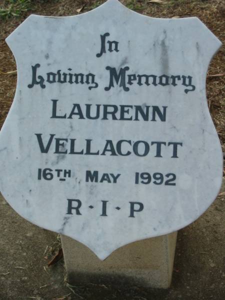 Laurenn VELLACOTT  | 16 May 1992  | Kalbar Catholic Cemetery, Boonah Shire  | 