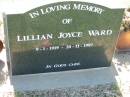 
Lillian Joyce WARD,
9-1-1919 - 20-11-1997;
Kalbar General Cemetery, Boonah Shire
