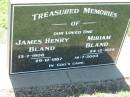 
James Henry BLAND,
13-7-1908 - 29-12-1987;
Miriam BLAND,
24-12-1924 - 14-7-2003;
Kalbar General Cemetery, Boonah Shire
