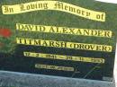 
David Alexander TITMARSH (Drover),
12-2-1941 - 29-11-1993;
Kalbar General Cemetery, Boonah Shire
