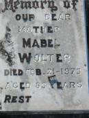 
Wilhelm WOLTER, husband father,
died 4 Sept 1968 aged 78 years;
Mabel WOLTER, mother,
died 21 Feb 1973 aged 83 years;
Kalbar General Cemetery, Boonah Shire
