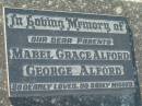 
parents;
Mabel Grace ALFORD;
George ALFORD;
Kalbar General Cemetery, Boonah Shire
