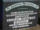 
Leslie Rudolph KORNER,
husband father father-in-law grandpa,
7-8-1918 - 3-12-1984;
Kalbar General Cemetery, Boonah Shire
